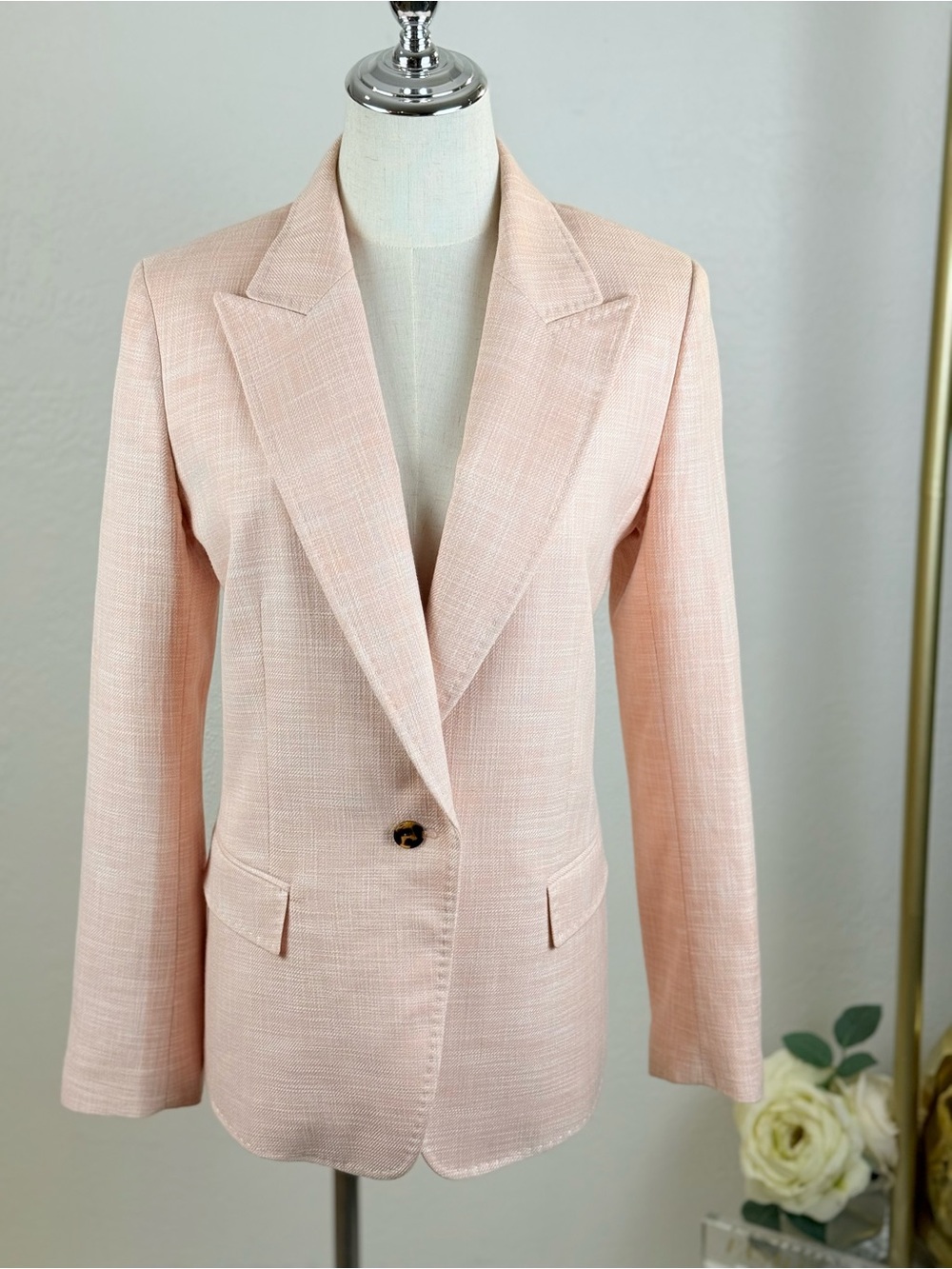 Lafayette 148 NY Loro Piana Coral Melange Quiet Luxury Blazer 8